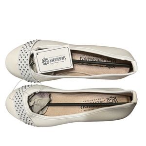 Harborsides Memory Foam White Crystal Alexia  Flats Sz 7 NWT